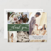 Carte postale Merci Mariage vert personnalisé (Devant / Derrière)