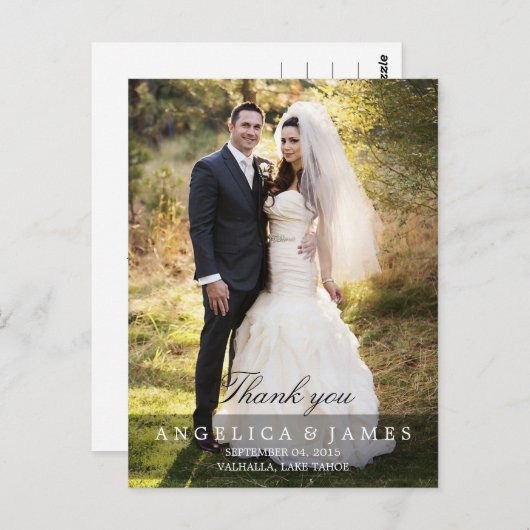 Carte Postale Merci mariage (vertical - photo complète) (Devant / Derrière)