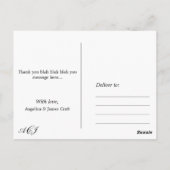 Carte Postale Merci mariage (vertical - photo complète) (Dos)