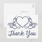 Carte Postale Merci Marine Bleu Amour Coeur PostCard (Devant / Derrière)