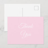 Carte Postale Merci, Merci rose clair blanc classique élégant (Devant / Derrière)