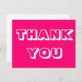 Carte Postale Merci, Merci, rose fuchsia blanc (Devant / Derrière)