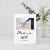 Carte Postale Merci message de nom de couple de mariage simple m (Debout devant)