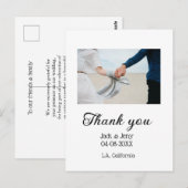 Carte Postale Merci message de nom de couple de mariage simple m (Devant / Derrière)