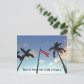 Carte Postale Merci militaire pour le service avec drapeau améri (Debout devant)