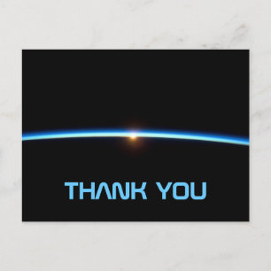 Carte postale Merci mince en ligne bleue