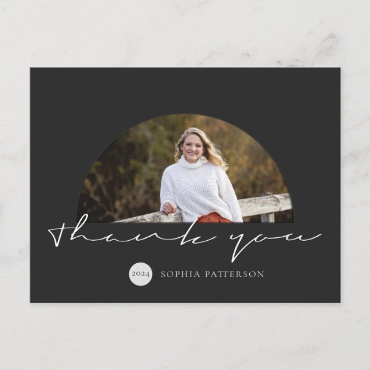 Carte Postale Merci minimaliste (Devant)