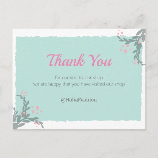 Carte postale Merci minimaliste (Devant)