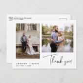 Carte postale Merci minimaliste à deux scripts pho (Devant / Derrière)