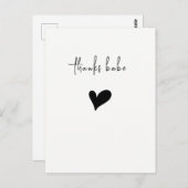 Carte Postale Merci Minimaliste Cœur (Devant / Derrière)