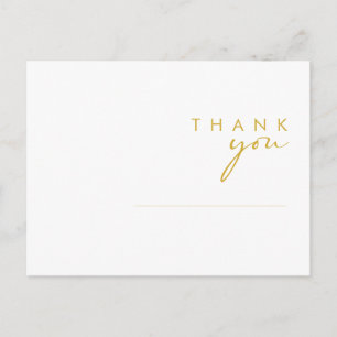 Carte Postale Merci minimaliste de police or moderne Mariage
