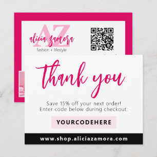 Carte Postale Merci Modern Magenta Boutique Flyer 4 photos