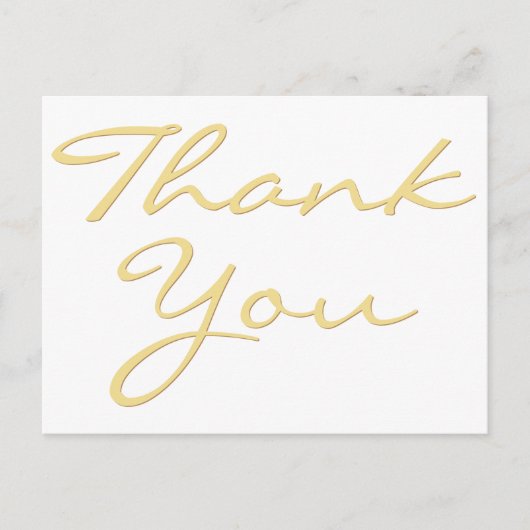 Carte Postale Merci moderne blanc élégant Faux Gold Script (Devant)