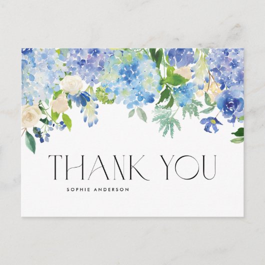 Carte Postale Merci moderne Blue Hydrangea Fleurs (Devant)