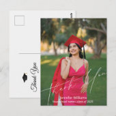 Carte Postale merci moderne chic script photo graduation (Devant / Derrière)