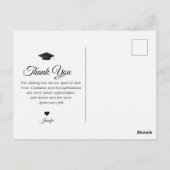 Carte Postale merci moderne chic script photo graduation (Dos)