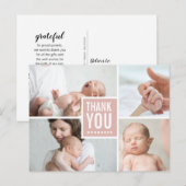 Carte Postale Merci moderne et photos de Faire-part de naissance (Devant / Derrière)