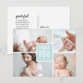 Carte Postale Merci moderne et photos de Faire-part de naissance (Devant / Derrière)