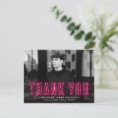 Carte Postale Merci moderne Hot rose Neon photo Graduation (Debout devant)