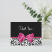 Carte Postale Merci moderne Leopard Vivacid Ruban rose (Debout devant)