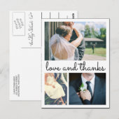 Carte Postale Merci moderne manuscrit trois photos Mariages (Devant / Derrière)