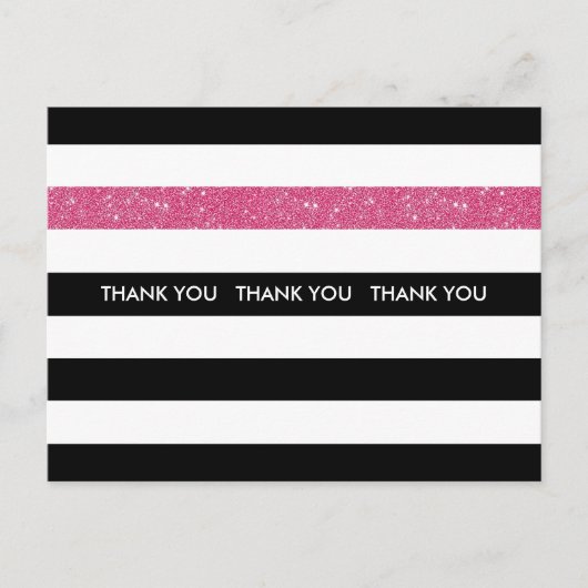 Carte Postale Merci moderne noir blanc rayures Parties scintilla (Devant)