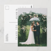 Carte Postale Merci moderne photo de jour de mariage (Devant / Derrière)