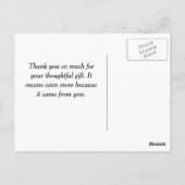 Carte Postale Merci Moderne Rose et Noir Avec Ruban (Dos)