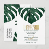 Carte Postale Merci moderne Tropical Suisse feuille d'or au from (Devant / Derrière)