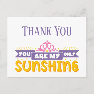 Carte Postale Merci - Mon Soleil Jaune Violet Mariage