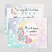 Carte Postale Merci Moon & Succulent Pastel Mystic Boho Chic (Devant / Derrière)