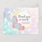 Carte Postale Merci Moon & Succulent Pastel Mystic Boho Chic (Devant)