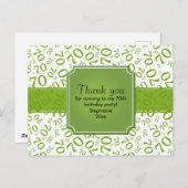 Carte Postale Merci motif numérique pour 70e anniversaire vert/b (Devant / Derrière)