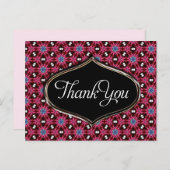 Carte postale Merci Motif rose (Devant / Derrière)