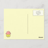 Carte Postale Merci mum - Cute cupcake et four rose (Dos)