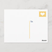 Carte Postale Merci nautique jaune et bleu (Dos)