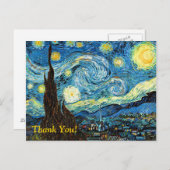 Carte Postale Merci nocturne étoilé (Devant / Derrière)