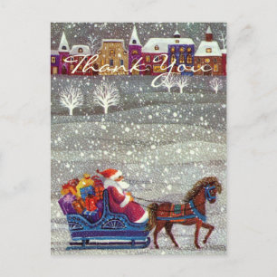 Carte Postale Merci Noël Vintage