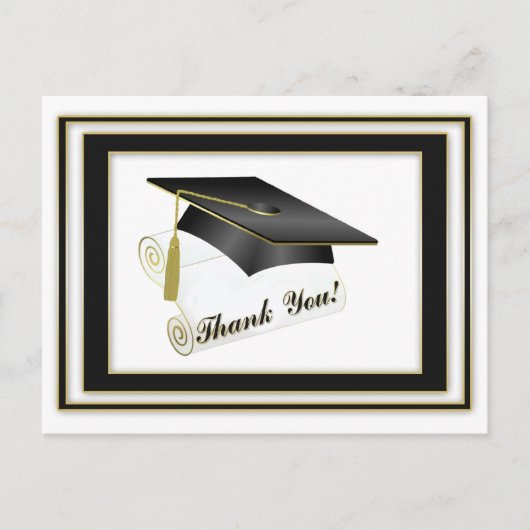 Carte postale Merci noir diplômé (Devant)