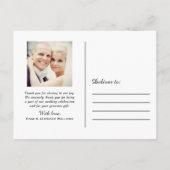 Carte Postale Merci noir écriture manuscrite Mariage photo (Dos)