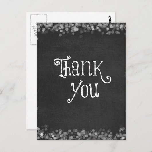 Carte Postale Merci noir et blanc (Devant / Derrière)