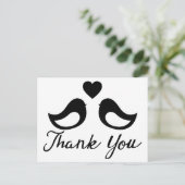 Carte Postale Merci noir et blanc Lovebirds & Hearts (Debout devant)