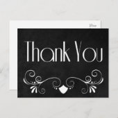 Carte postale Merci noir et blanc rétro (Devant / Derrière)