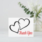 Carte postale Merci Noir Et Coeur Rouge (Debout devant)