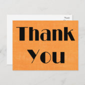 Carte postale Merci noir et orange (Devant / Derrière)