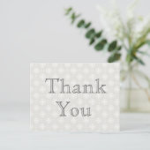 Carte Postale Merci Note Argent et Blanc (Debout devant)