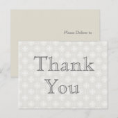 Carte Postale Merci Note Argent et Blanc (Devant / Derrière)