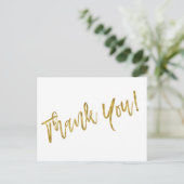 Carte Postale Merci Note avec Faux Gold Foil (Debout devant)
