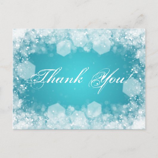 Carte Postale Merci Note Baby shower Nuit Étincelle Turquoise (Devant)