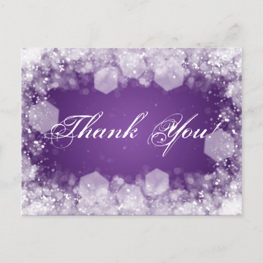 Carte Postale Merci Note Baby shower Nuit Étincelle Violet (Devant)